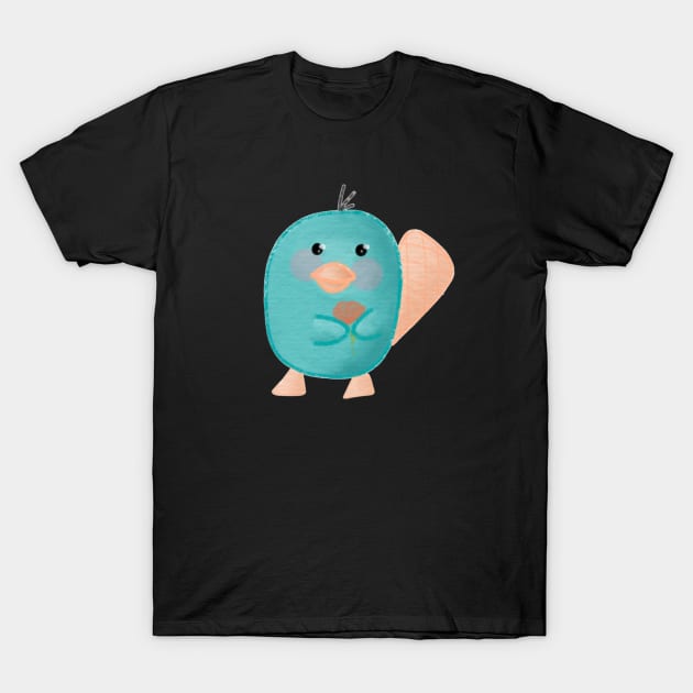 Cute platypus flower design T-Shirt by Mydrawingsz